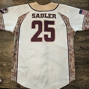 MLB MILB AAA St. T Bones Ray Sadler Auto Signed Jersey Screenprint Size XL